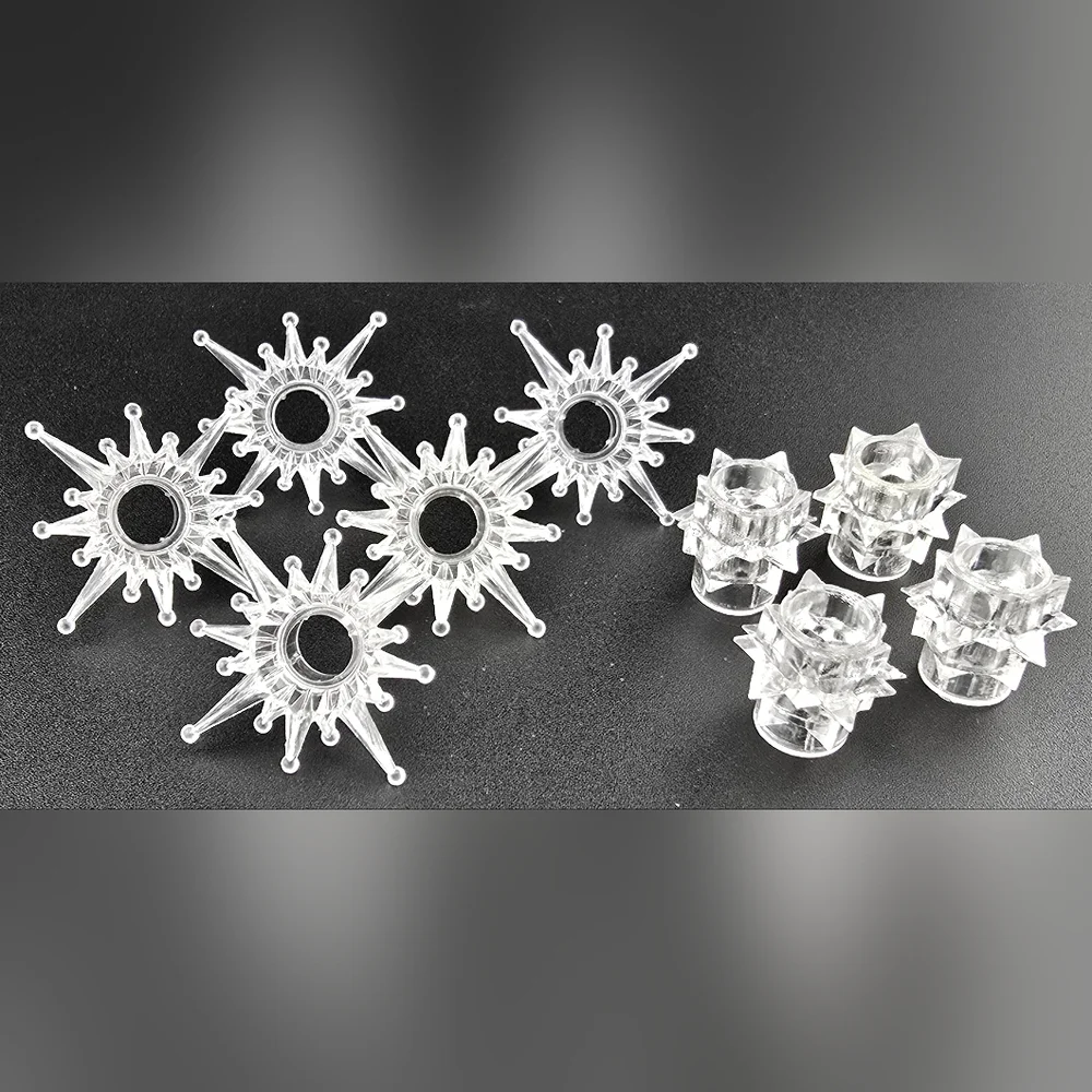Vintage Plastic Atomic Starburst Sputnik Christmas Light Covers Reflectors 9pc.